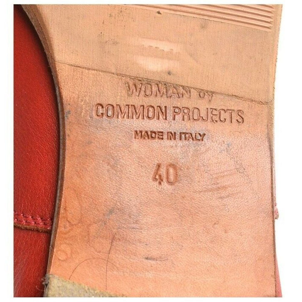 Common Projects Red Leather Plain Toe Oxfords 40 - image 6